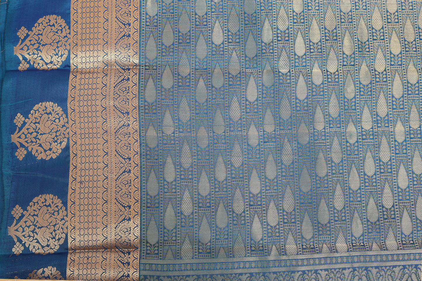 Kalpakriya Soft Silk Saree Dark Blue with Sky Blue Jari 09-2023-NRS00001