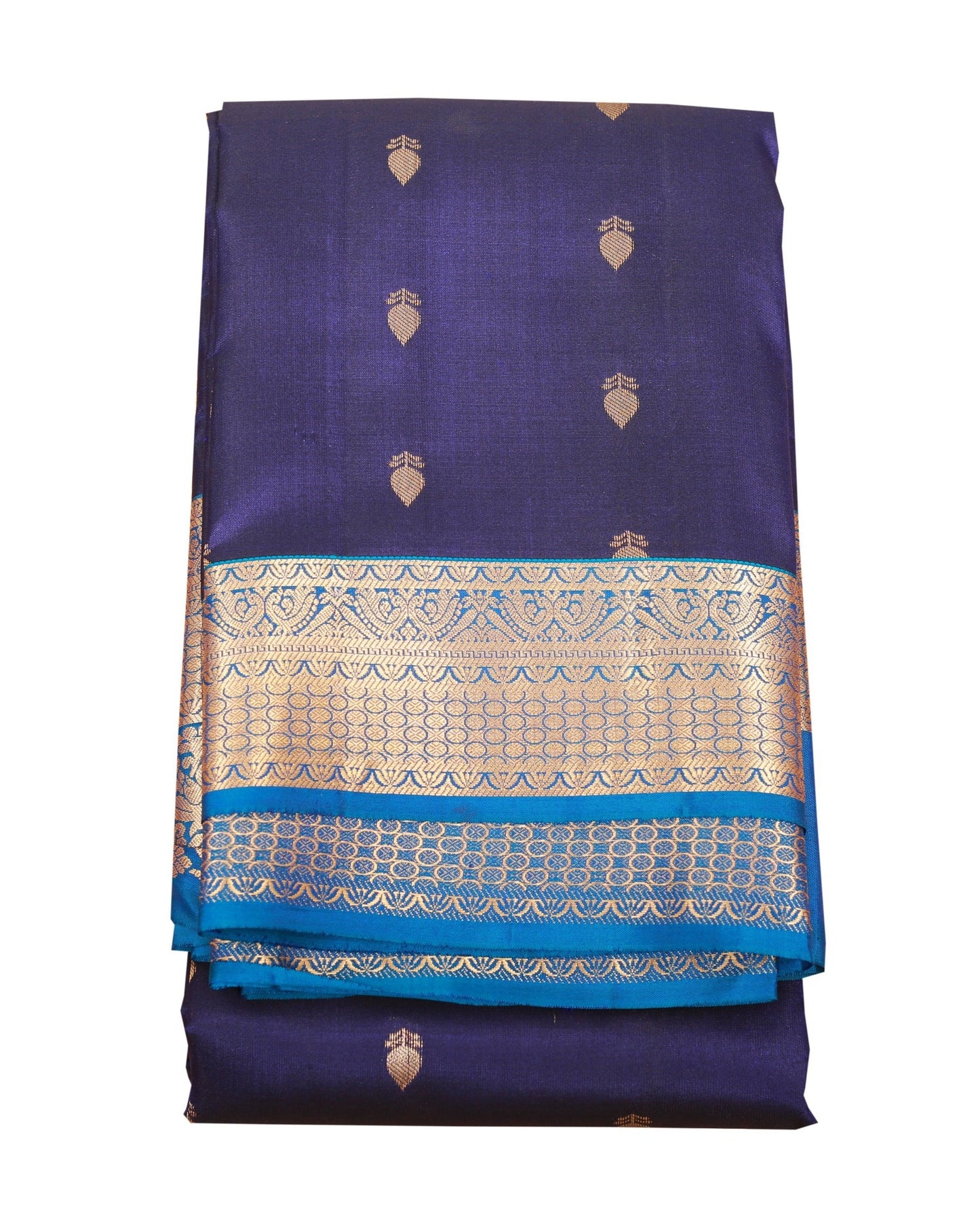 Kalpakriya Soft Silk Saree Dark Blue with Sky Blue Jari 09-2023-NRS00001