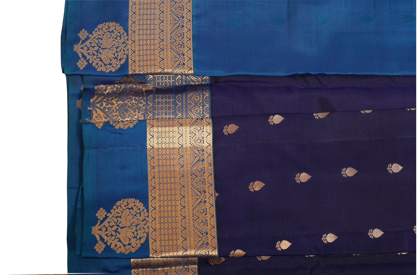 Kalpakriya Soft Silk Saree Dark Blue with Sky Blue Jari 09-2023-NRS00001