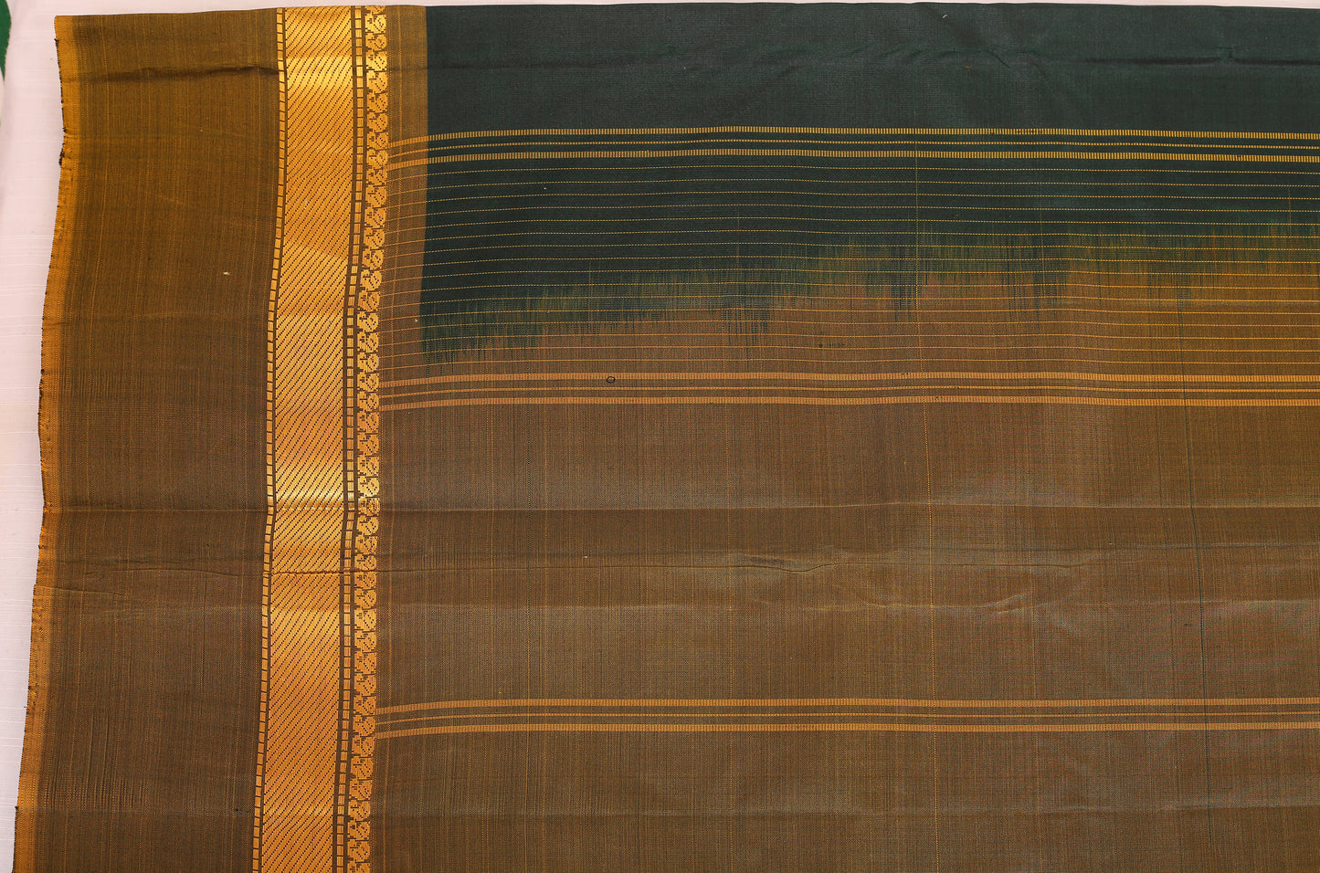 Kalpakriya Soft Silk Saree Dark Green with Olive Green Jari 09-2023-NRS00008