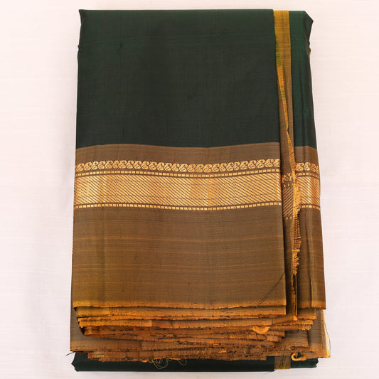 Kalpakriya Soft Silk Saree Dark Green with Olive Green Jari 09-2023-NRS00008