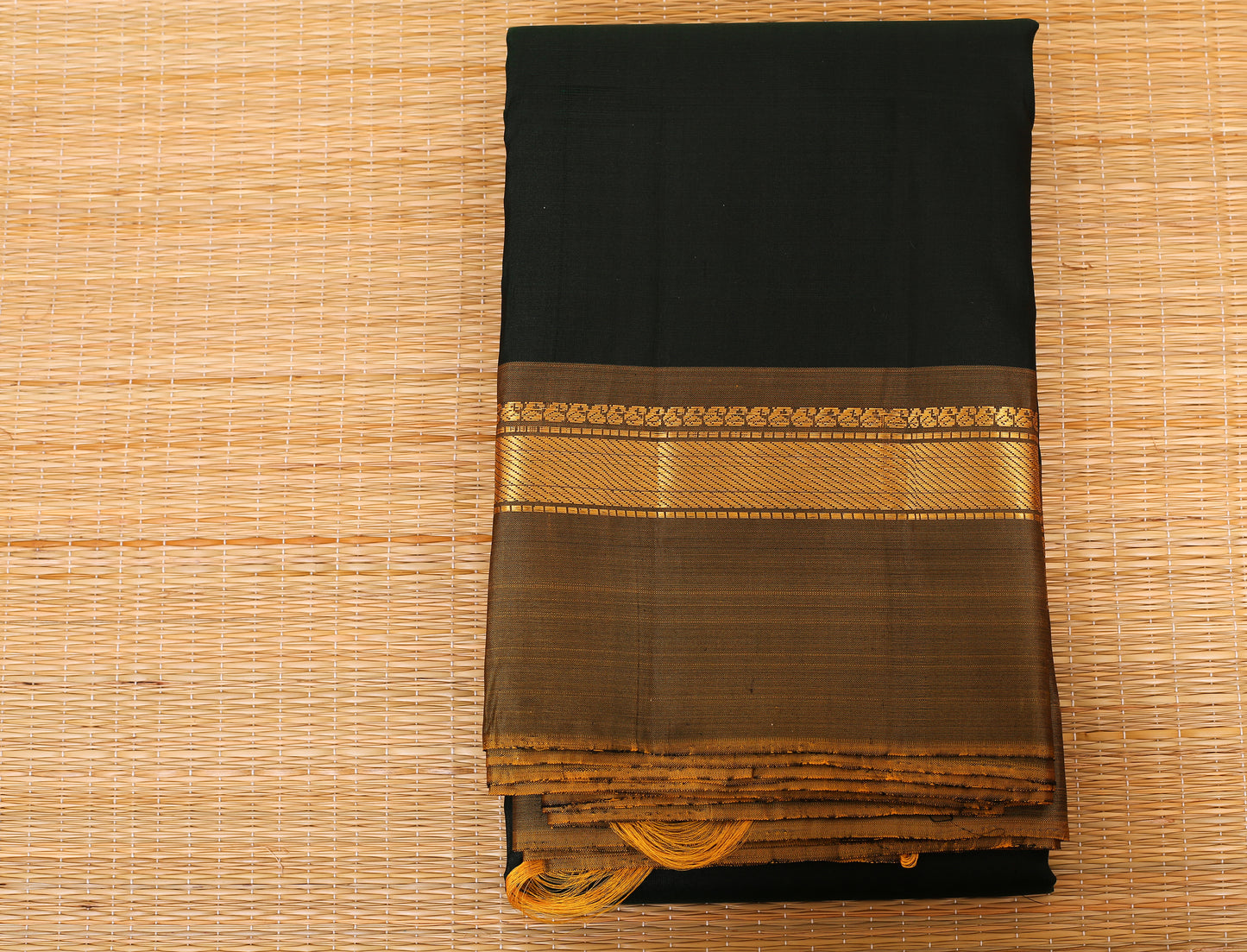 Kalpakriya Soft Silk Saree Dark Green with Olive Green Jari 09-2023-NRS00008