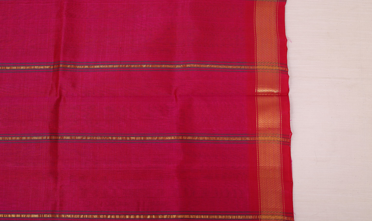 Kalpakriya Kanchipuram Silk Cotton - Elephant Gray with Pink Jari Saree 09-2023-NRS00006