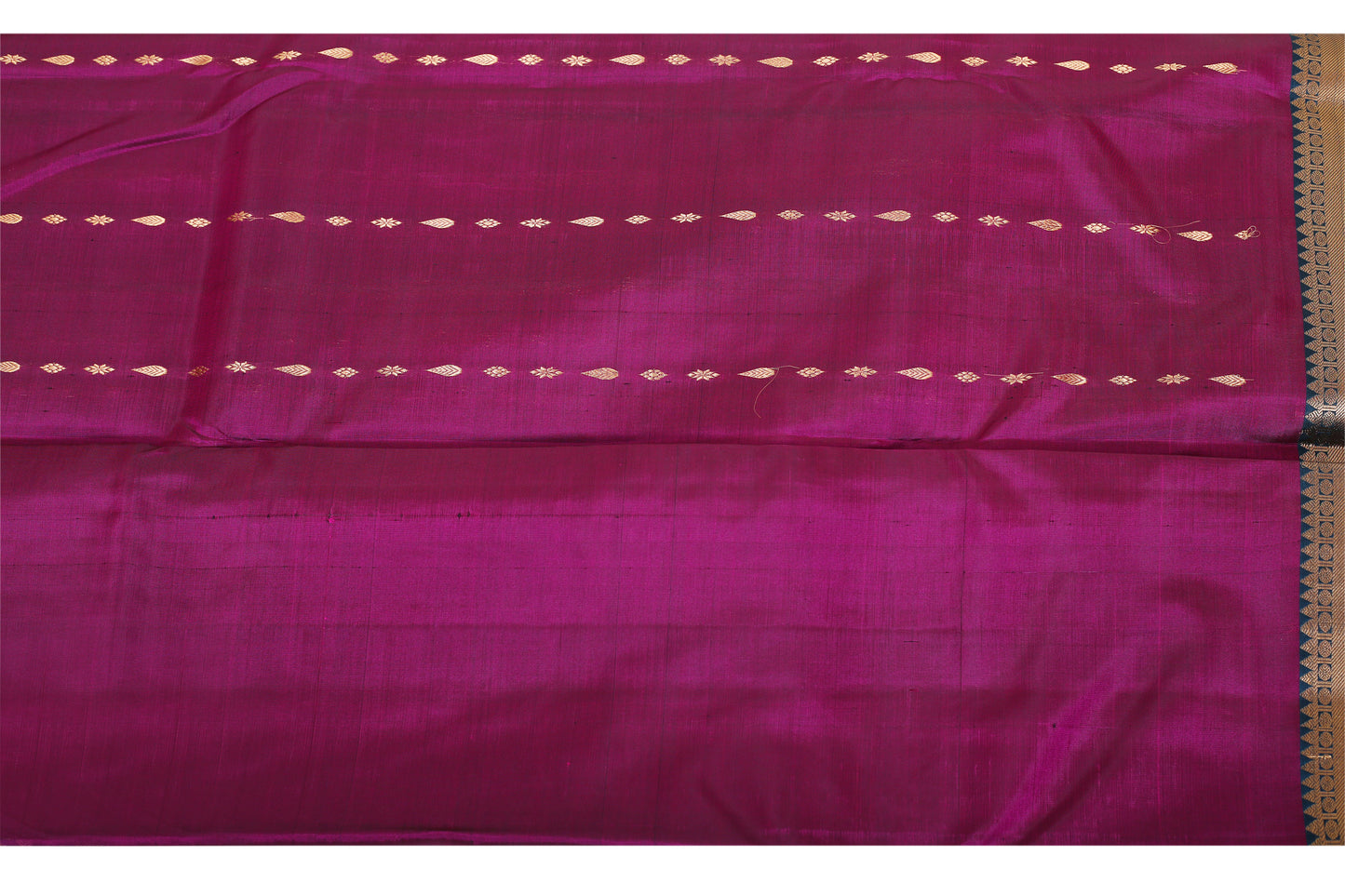 Kalpakriya Uppada Silk - Magenta Saree with Peacock Blue Border Saree 10-2023-NRS00013